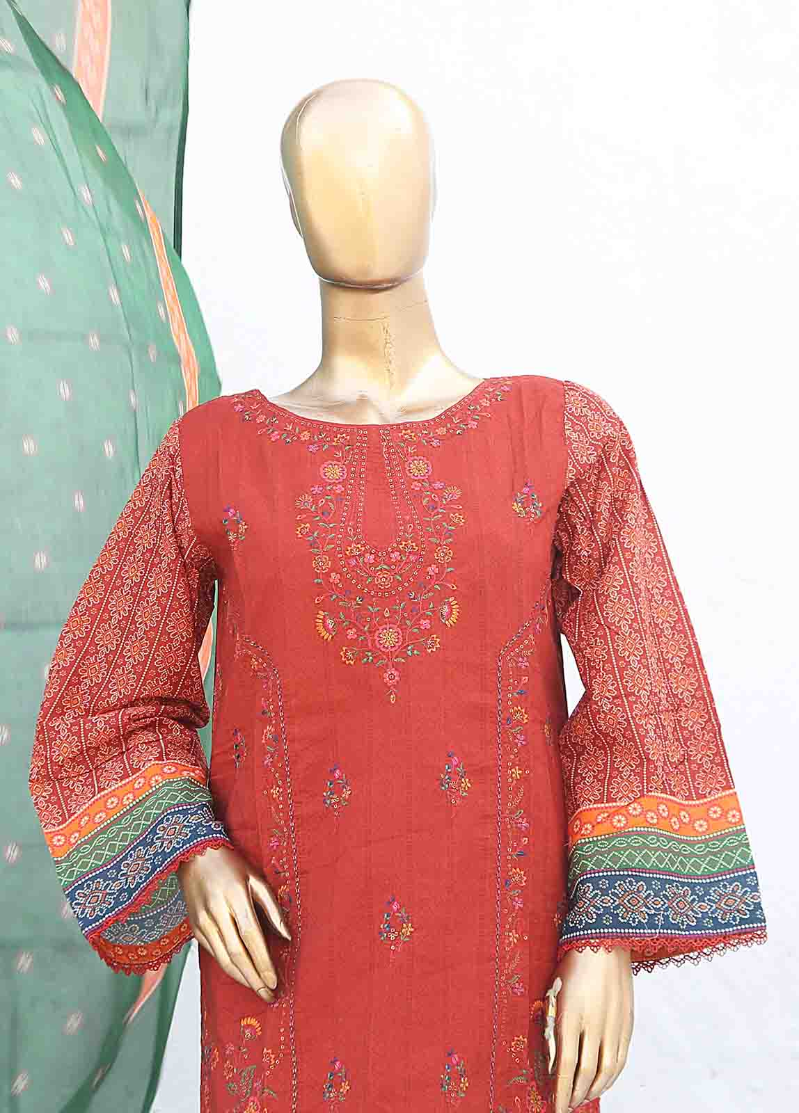 Bin Saeed Fabric - SMLE-0202 - 3 Piece Embroidered Stitched Suit