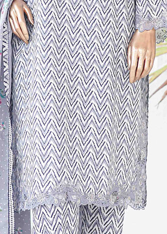 Bin Saeed Fabric - SMLE-0202 A-3 Piece Cutwork Kari Stitched Suit
