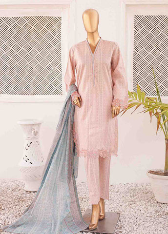 Bin Saeed Fabric - SMLE-0203 A-3 Piece Cutwork Kari Stitched Suit