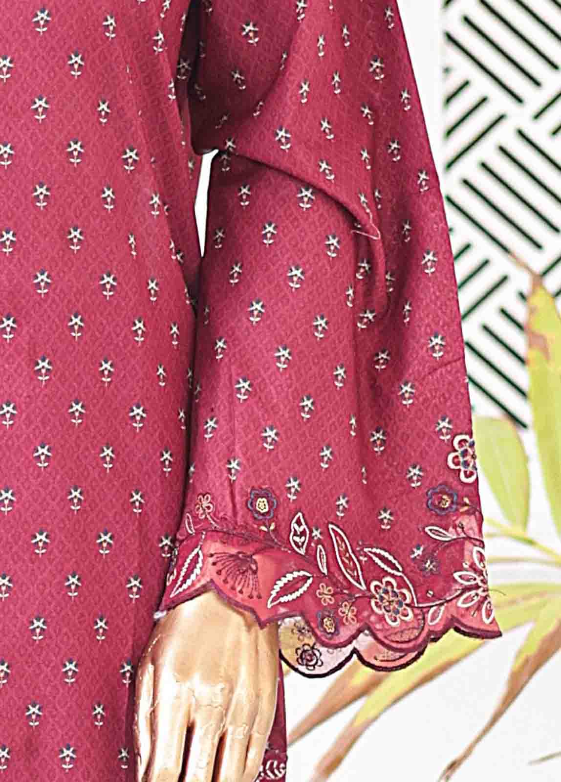 Bin Saeed Fabric - SMLE-0207-3 Piece Cutwork Kari Stitched Suit