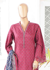 SMLE-0207- 3 Piece Embroidered Stitched Suit