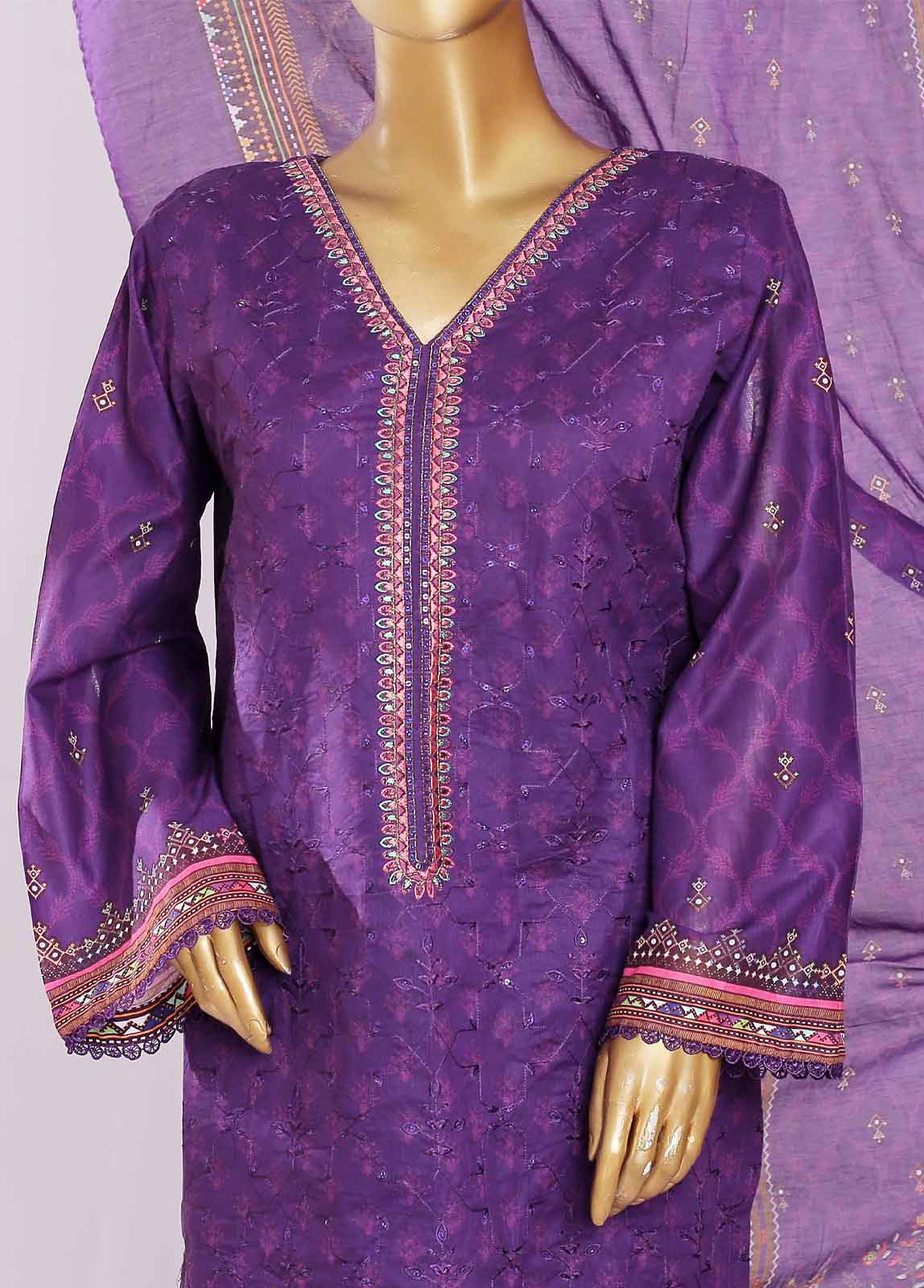 Bin Saeed Fabric - SMLE-0209- 3 Piece Embroidered Stitched Suit