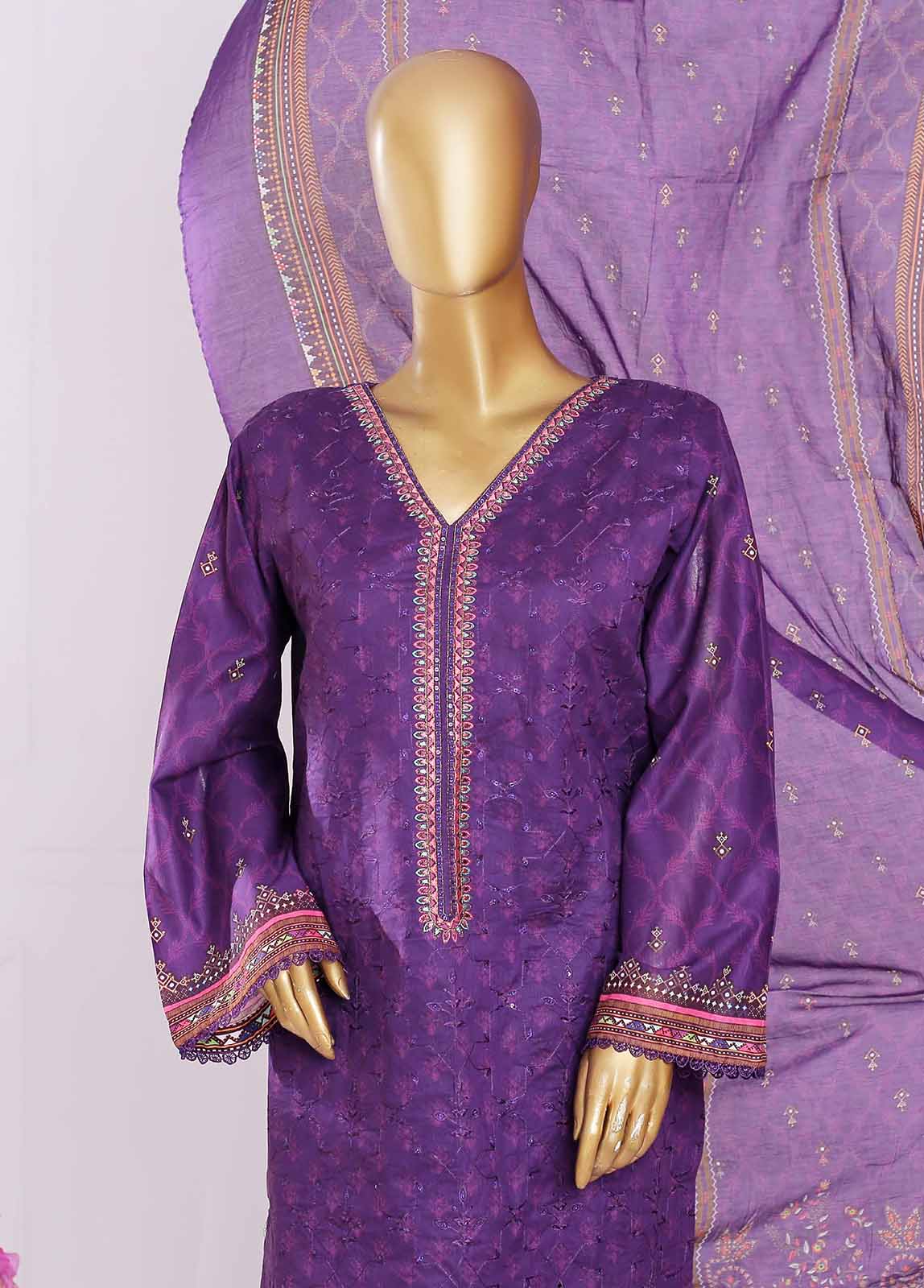 Bin Saeed Fabric - SMLE-0209- 3 Piece Embroidered Stitched Suit