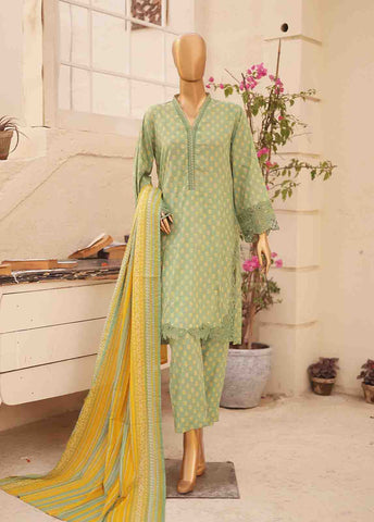 Bin Saeed Fabric - SMLE-0209 A-3 Piece Cutwork Kari Stitched Suit