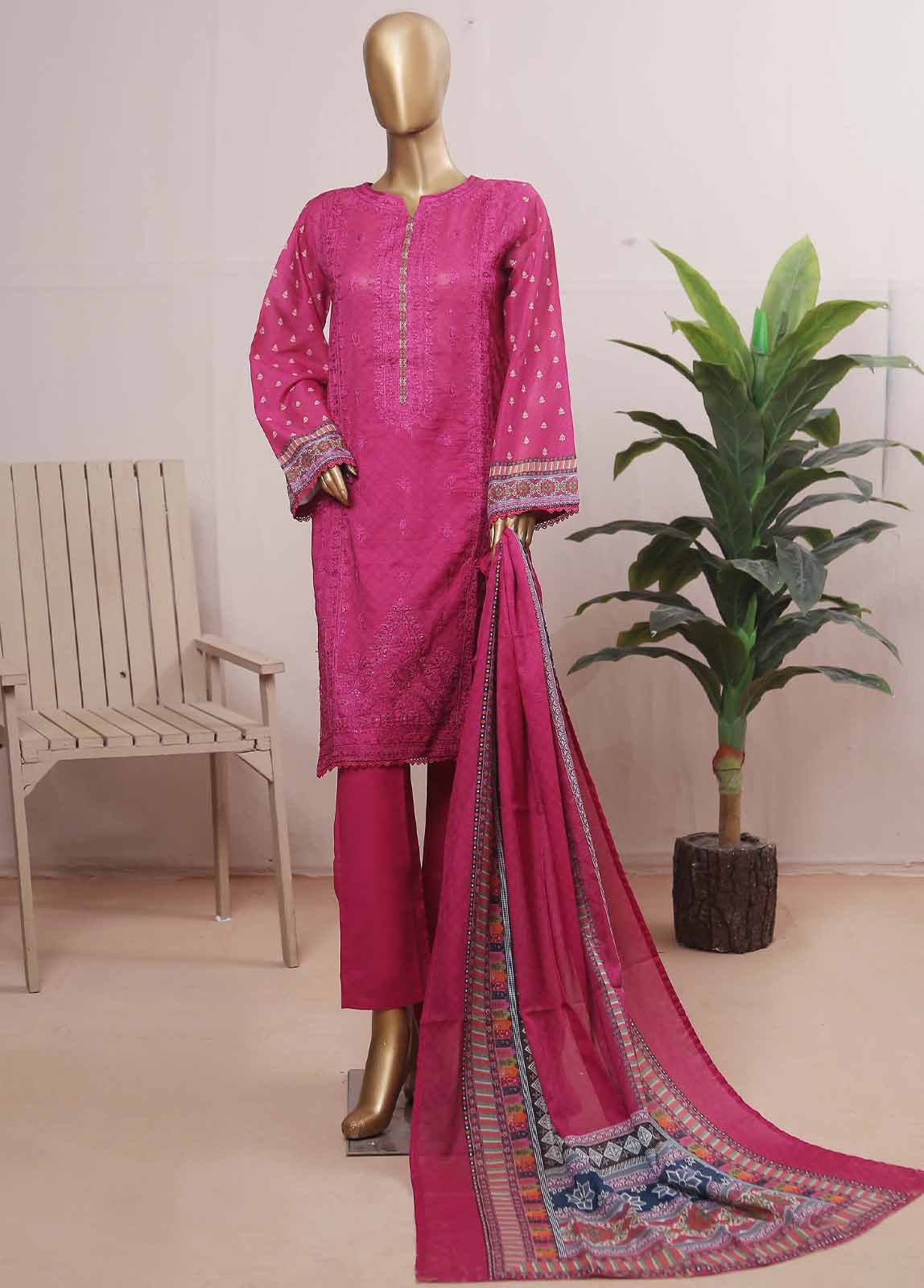 Bin Saeed Fabric - SMLE-0210- 3 Piece Embroidered Stitched Suit