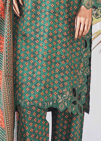 Bin Saeed Fabric - SMLE-0210 A-3 Piece Cutwork Kari Stitched Suit