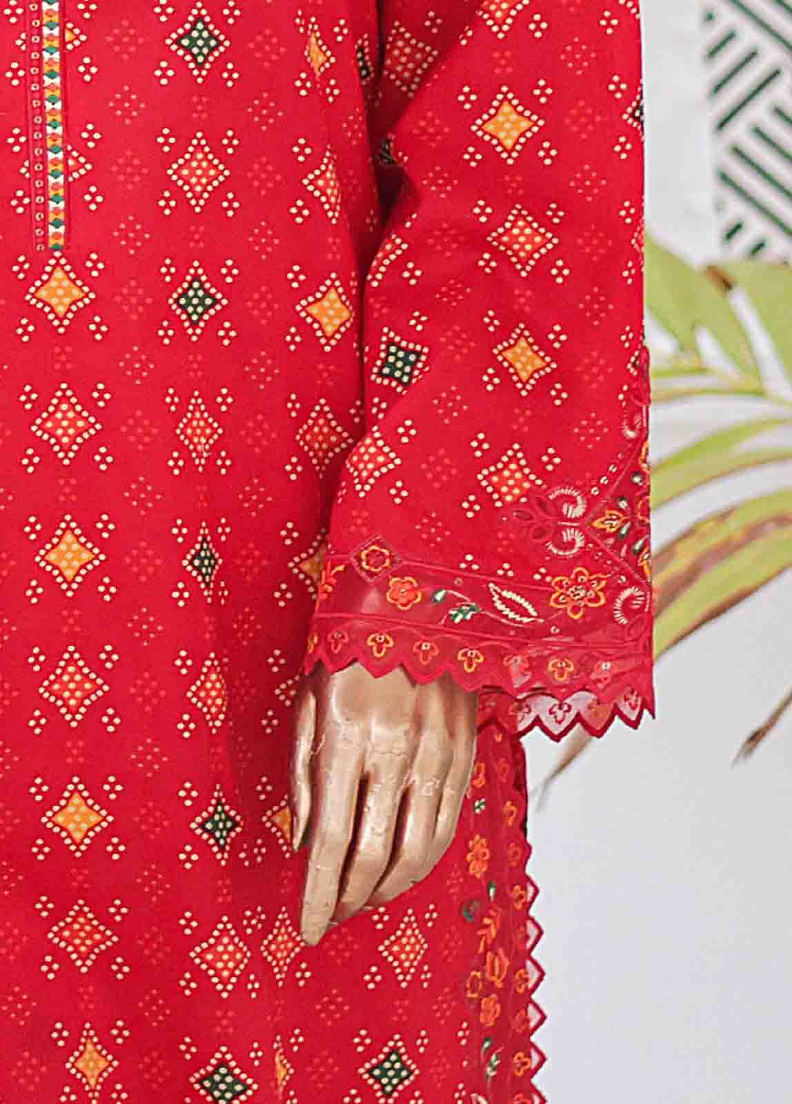 Bin Saeed Fabric - SMLE-0211 A-3 Piece Cutwork Kari Stitched Suit