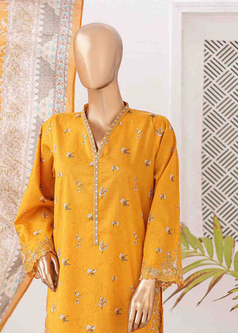 Bin Saeed Fabric - SMLE-0213-3 Piece Cutwork Kari Stitched Suit