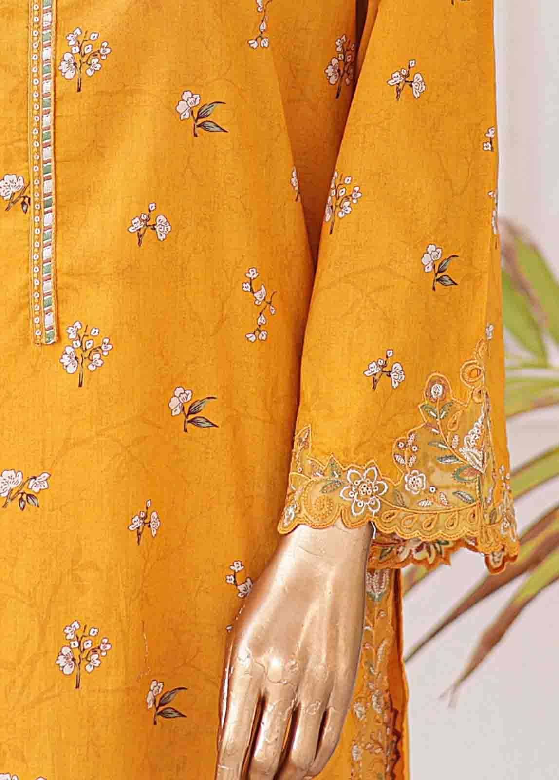 SMLE-0213- 3 Piece Embroidered Stitched Suit