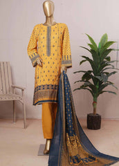 SMLE-0214- 3 Piece Embroidered Stitched Suit