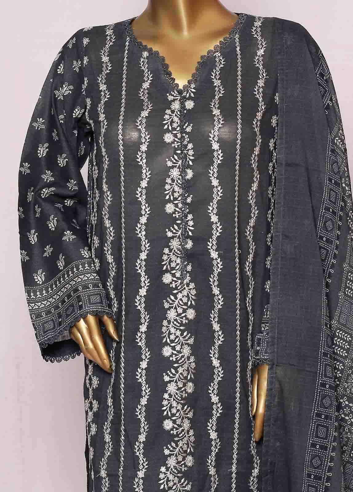 Bin Saeed Fabric - SMLE-0215- 3 Piece Embroidered Stitched Suit