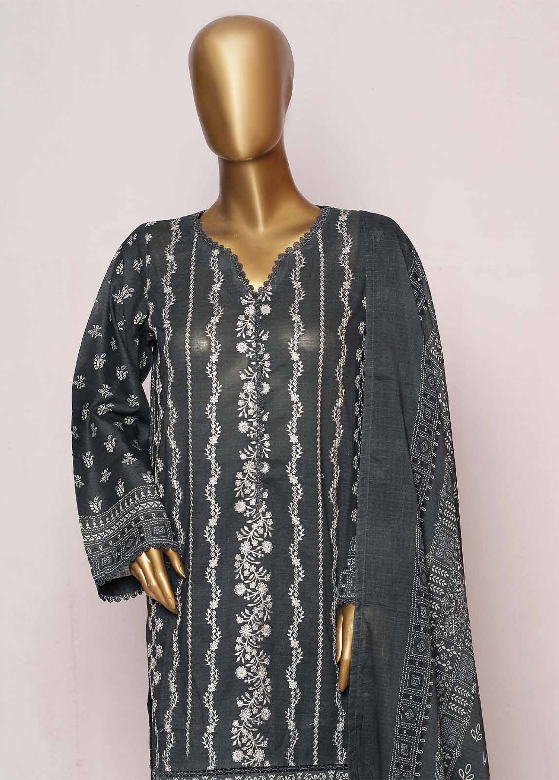 Bin Saeed Fabric - SMLE-0215- 3 Piece Embroidered Stitched Suit