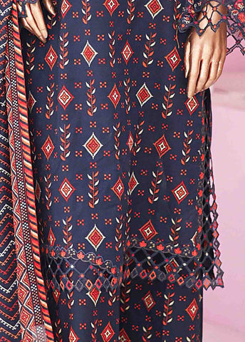 Bin Saeed Fabric - SMLE-0215 A-3 Piece Cutwork Kari Stitched Suit