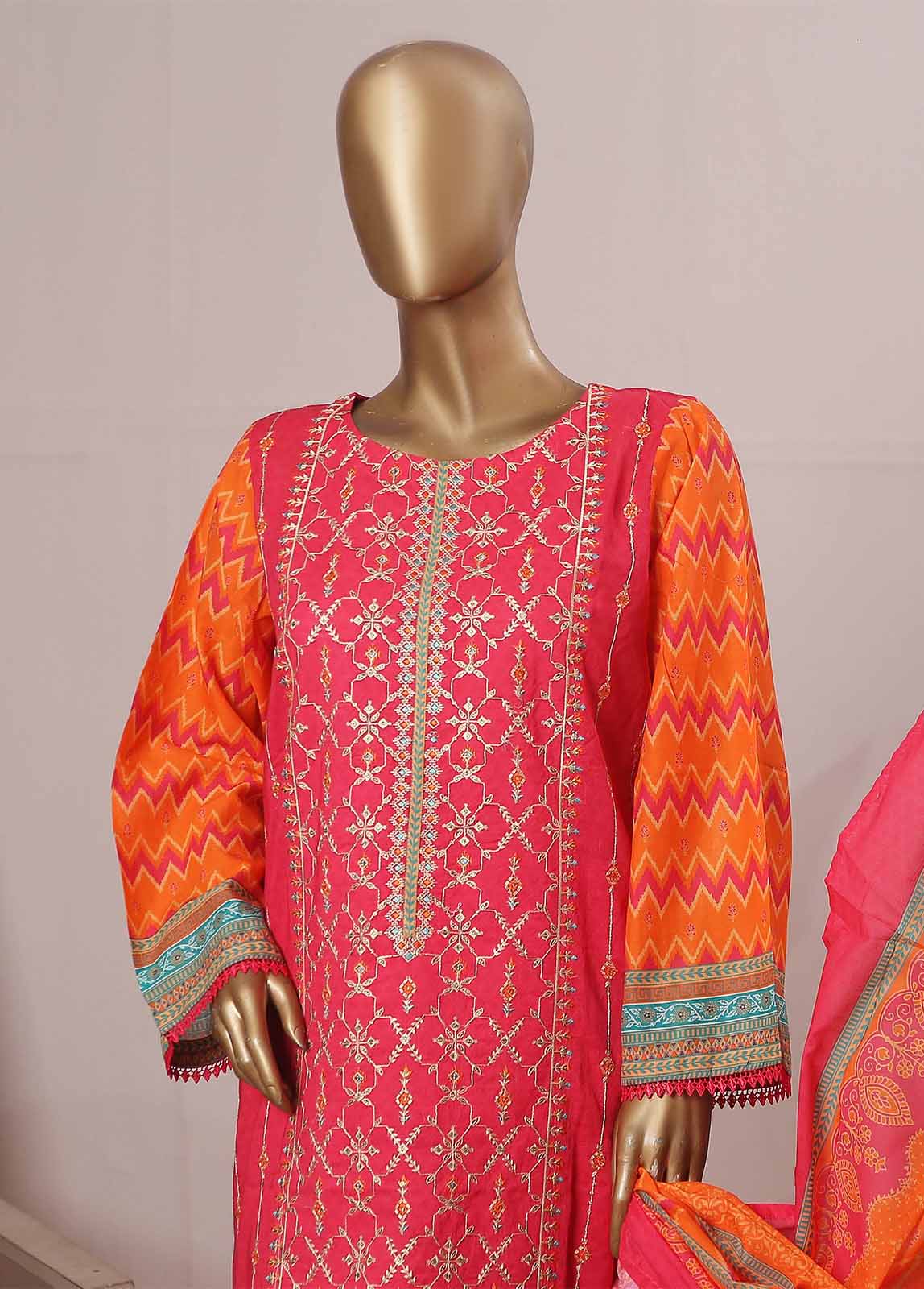 Bin Saeed Fabric - SMLE-0217- 3 Piece Embroidered Stitched Suit