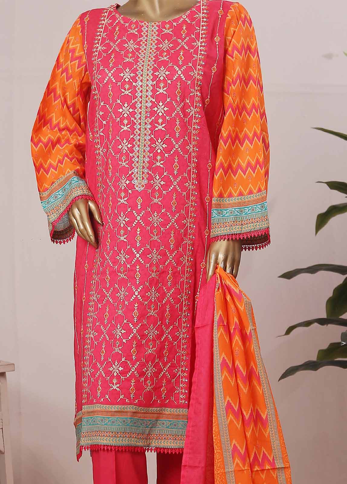 Bin Saeed Fabric - SMLE-0217- 3 Piece Embroidered Stitched Suit
