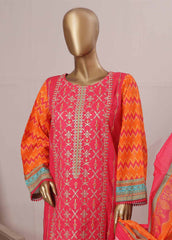 SMLE-0217- 3 Piece Embroidered Stitched Suit