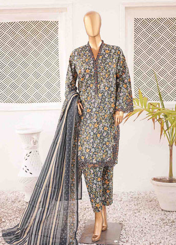SMLE-0218 A- 3 Piece Embroidered Stitched Suit