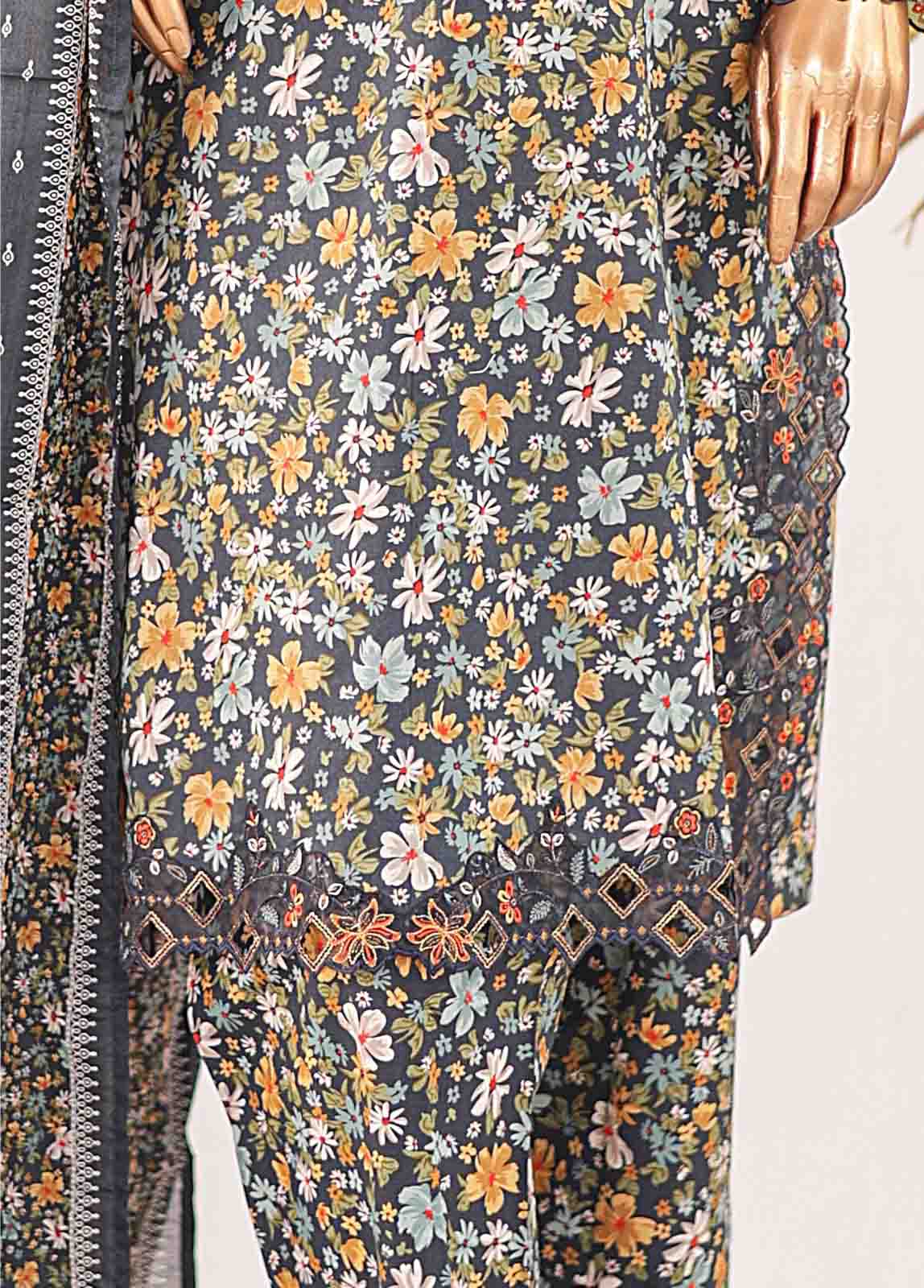 Bin Saeed Fabric - SMLE-0218 A- 3 Piece Embroidered Stitched Suit