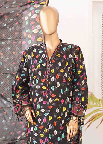 Bin Saeed Fabric - SMLE-0219 A-3 Piece Cutwork Kari Stitched Suit