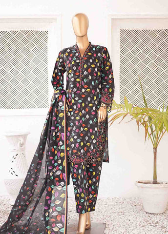 Bin Saeed Fabric - SMLE-0219 A-3 Piece Cutwork Kari Stitched Suit