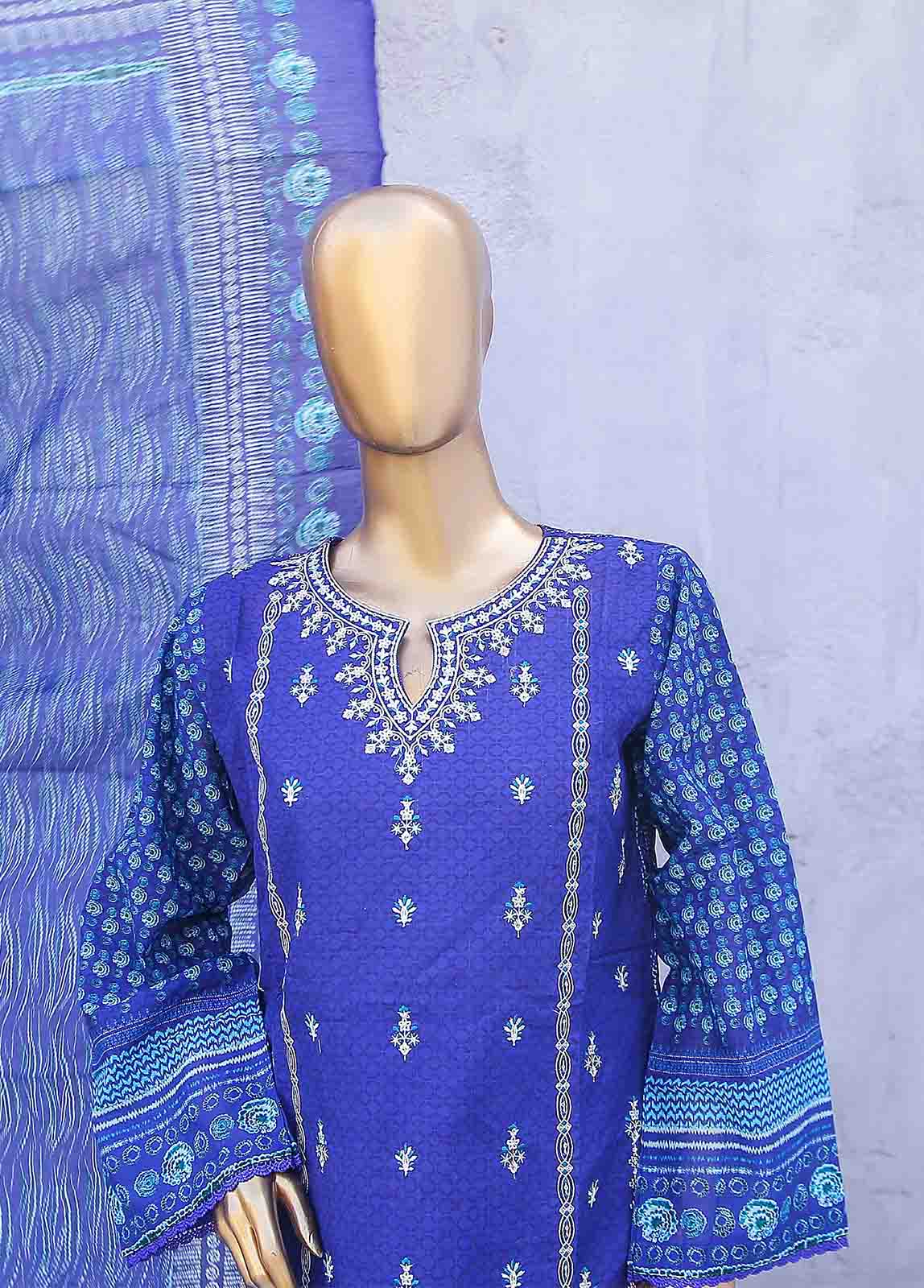 Bin Saeed Fabric - SMLE-0222- 3 Piece Embroidered Stitched Suit