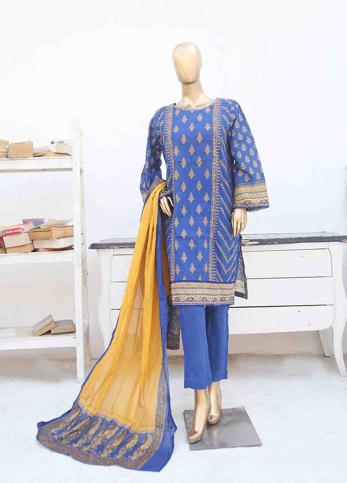 Bin Saeed Fabric - SMLE-0223- 3 Piece Embroidered Stitched Suit