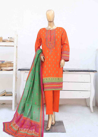 Bin Saeed Fabric - SMLE-024- 3 Piece Embroidered Stitched Suit