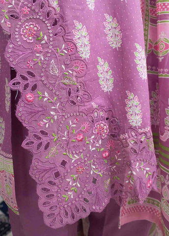 Bin Saeed Fabric - SMLE-0341-3 Piece Cutwork Kari Stitched Suit