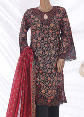 SMLE-0344- 3 Piece Embroidered Stitched Suit
