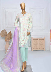 SMLE-0345- 3 Piece Embroidered Stitched Suit