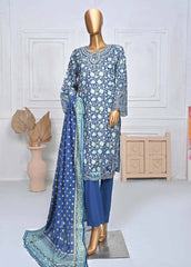 SMLE-0347- 3 Piece Embroidered Stitched Suit