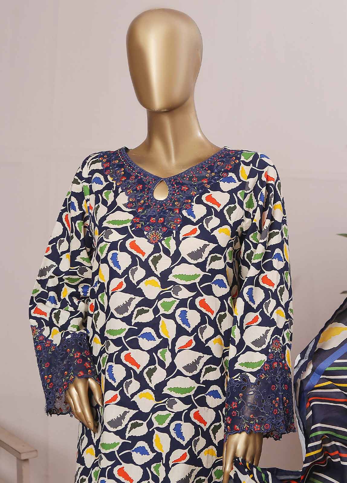 Bin Saeed Fabric - SMLE-0587- 3 Piece Embroidered Stitched Suit