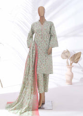 SMLE-0595- 3 Piece Embroidered Stitched Suit