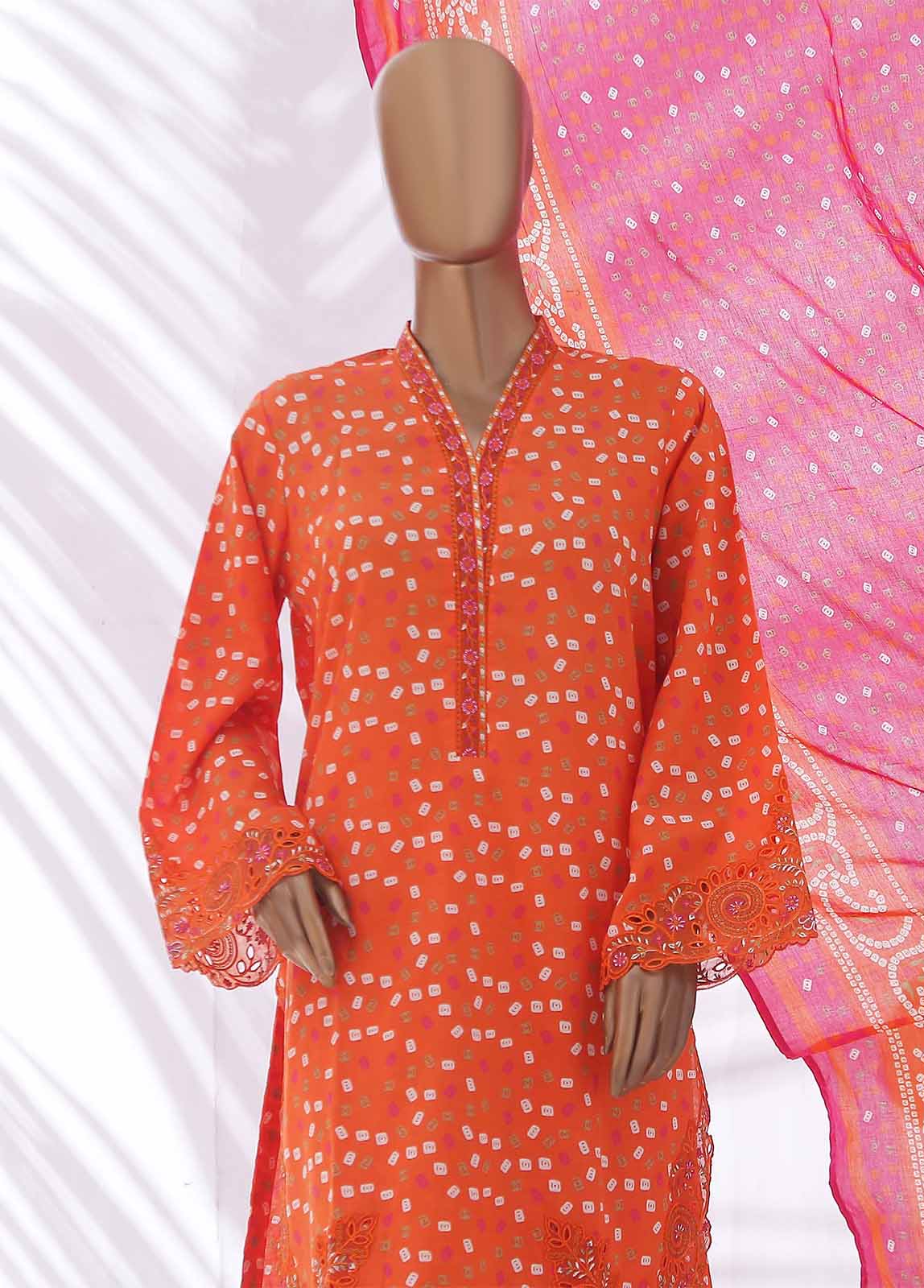 Bin Saeed Fabric - SMLE-0597- 3 Piece Embroidered Stitched Suit