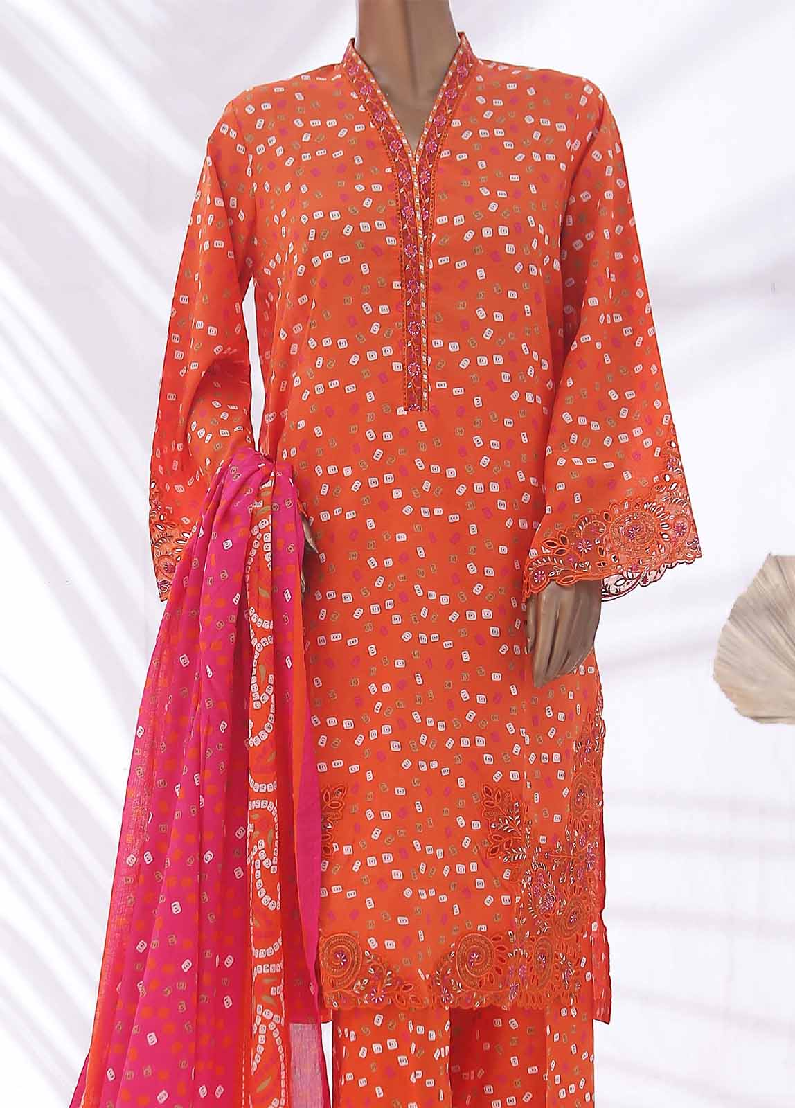 Bin Saeed Fabric - SMLE-0597- 3 Piece Embroidered Stitched Suit