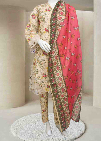 Bin Saeed Fabric - SMLE-0639-3 Piece Cutwork Kari Stitched Suit