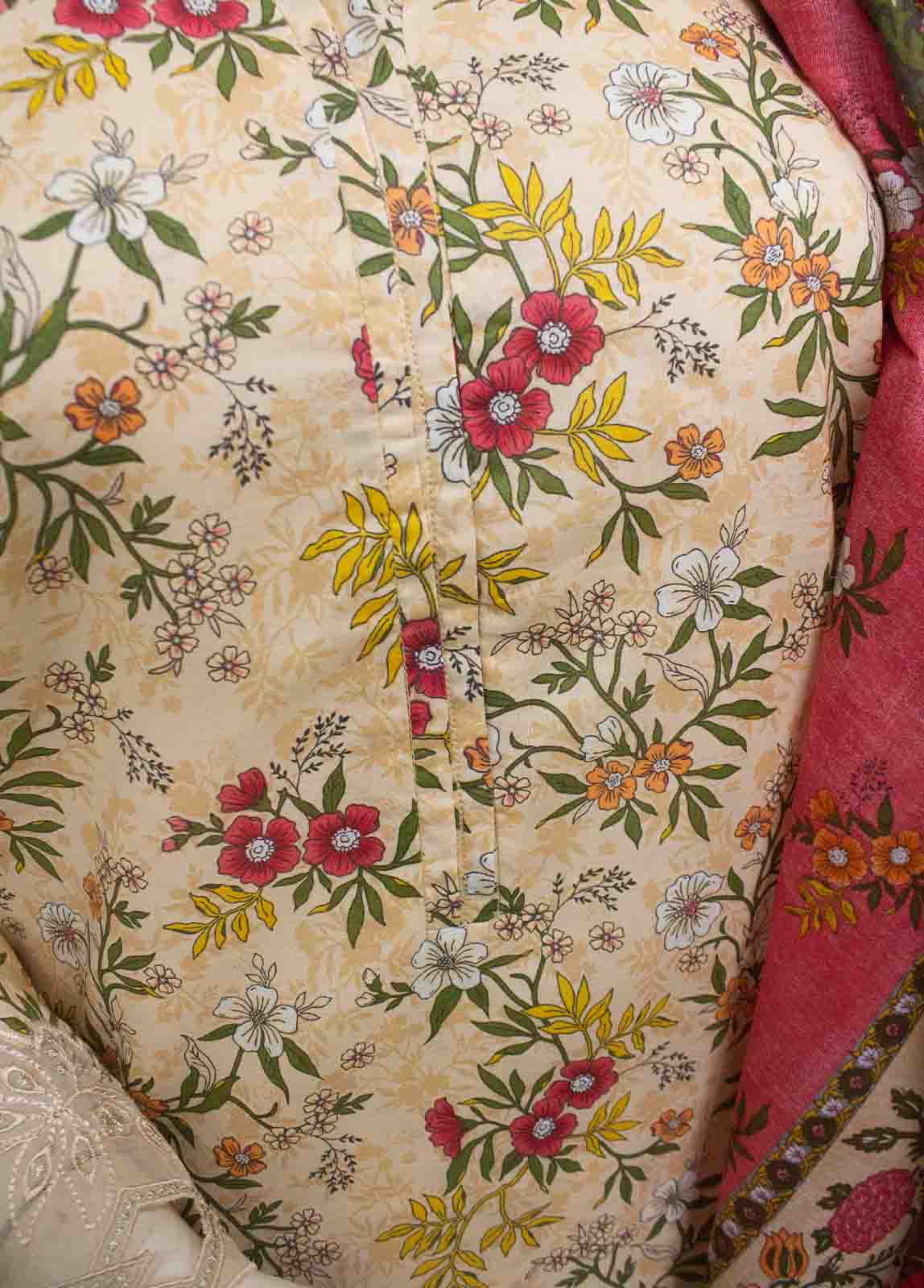 Bin Saeed Fabric - SMLE-0639-3 Piece Cutwork Kari Stitched Suit