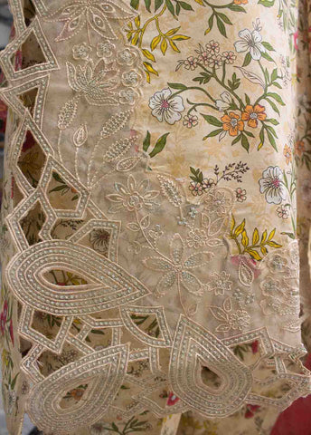 Bin Saeed Fabric - SMLE-0639-3 Piece Cutwork Kari Stitched Suit