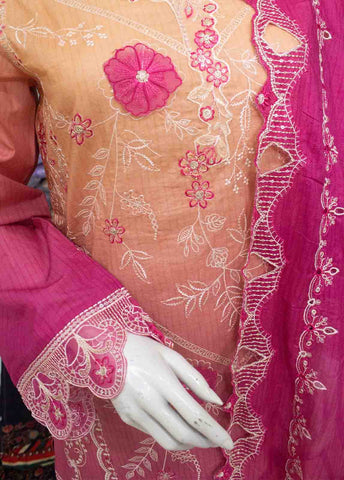 Bin Saeed Fabric - SMLE-0686 B-3 Piece Cutwork Kari Stitched Suit