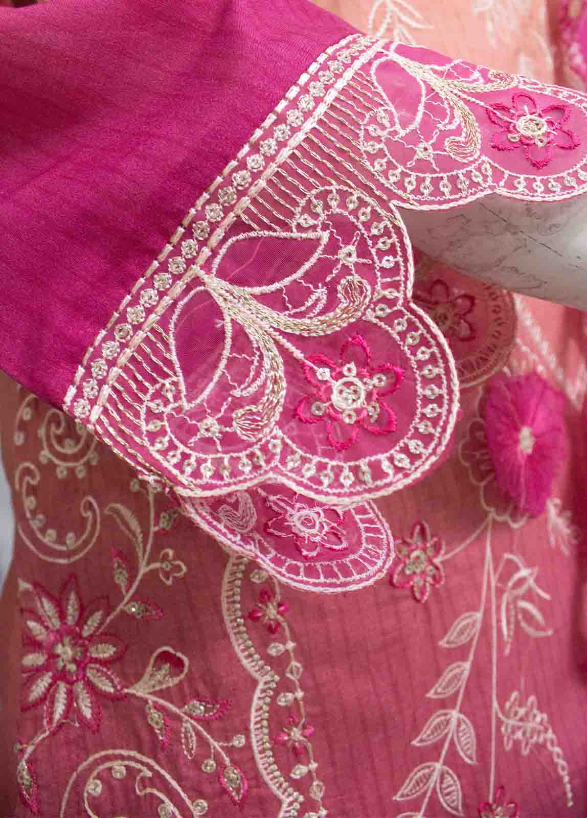 Bin Saeed Fabric - SMLE-0686 B-3 Piece Cutwork Kari Stitched Suit