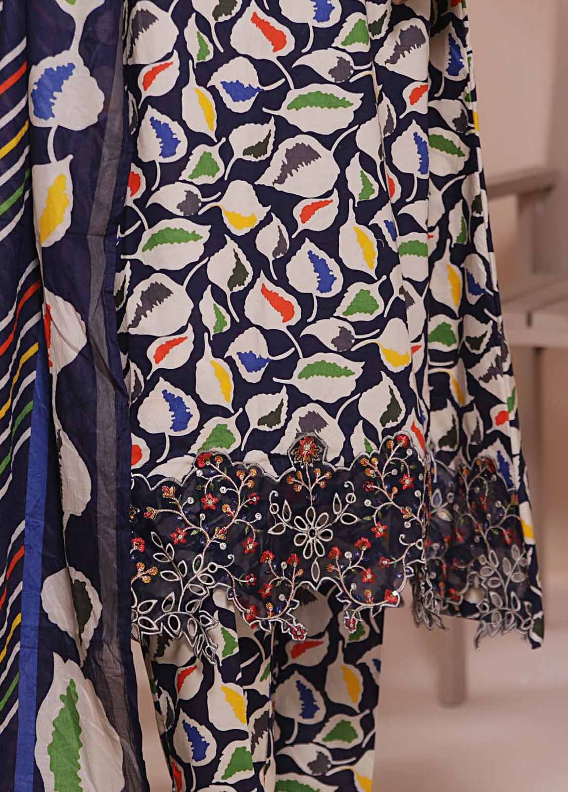 Bin Saeed Fabric - SMLE-587-FR-3 Piece Embroidered Frock Style