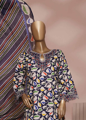 Bin Saeed Fabric - SMLE-587-FR-3 Piece Embroidered Frock Style