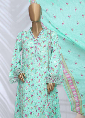 Bin Saeed Fabric - SMLE-590-FR-3 Piece Embroidered Frock Style