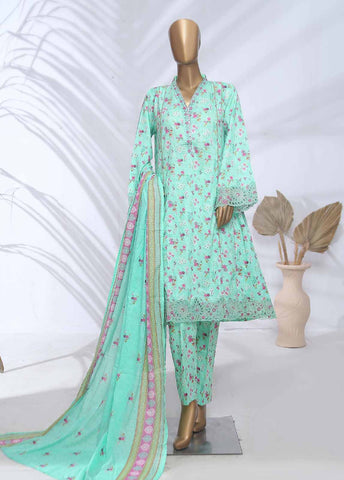 Bin Saeed Fabric - SMLE-590-FR-3 Piece Embroidered Frock Style