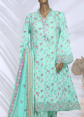 Bin Saeed Fabric - SMLE-590-FR-3 Piece Embroidered Frock Style