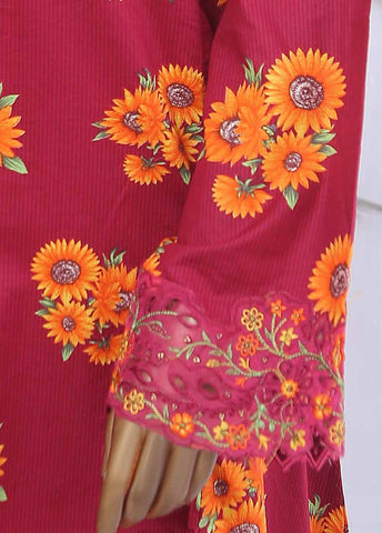 Bin Saeed Fabric - SMLE-591-FR-3 Piece Embroidered Frock Style