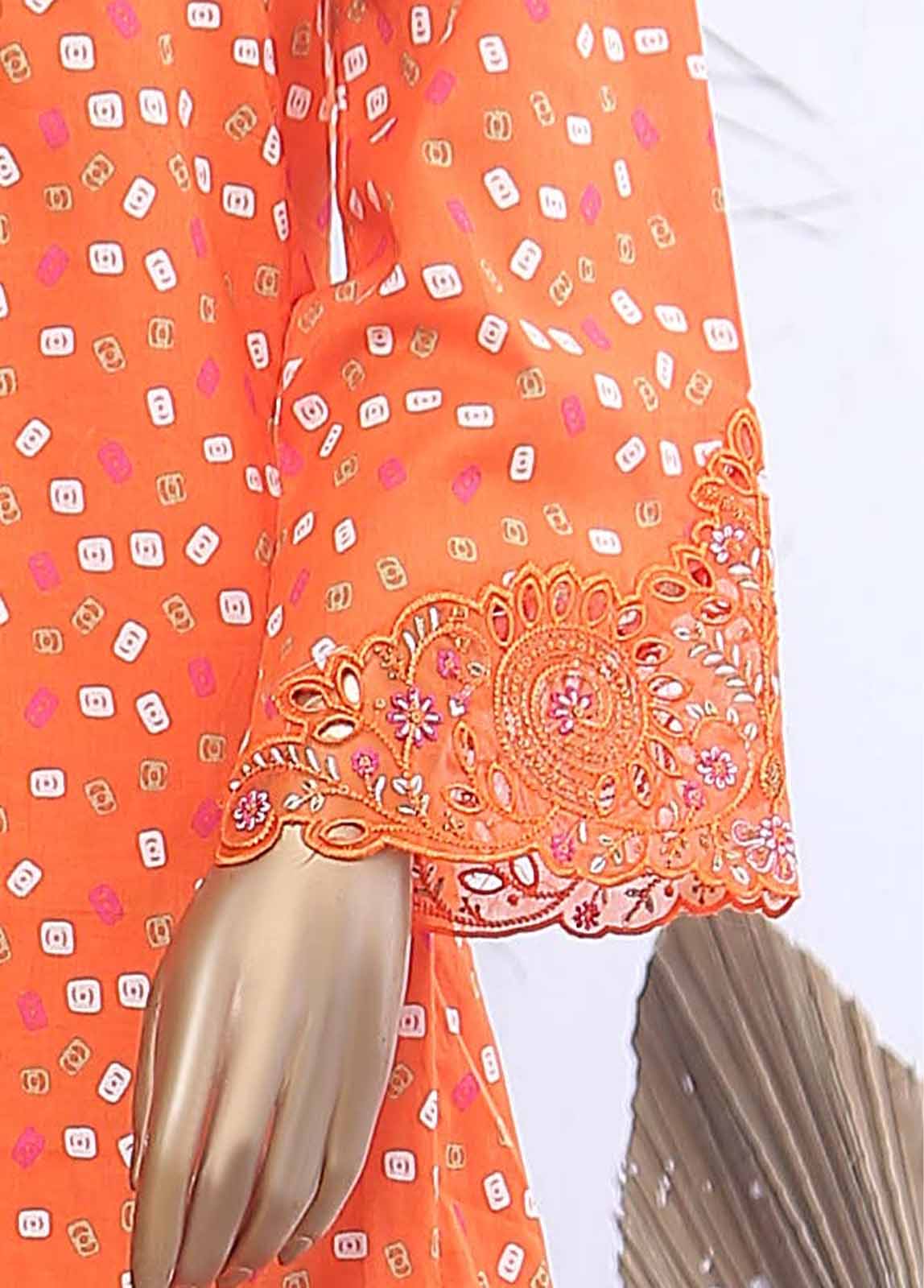 Bin Saeed Fabric - SMLE-597-FR-3 Piece Embroidered Frock Style