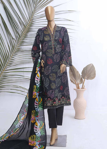Bin Saeed Fabric - SMLE-624-FR-3 Piece Embroidered Frock Style