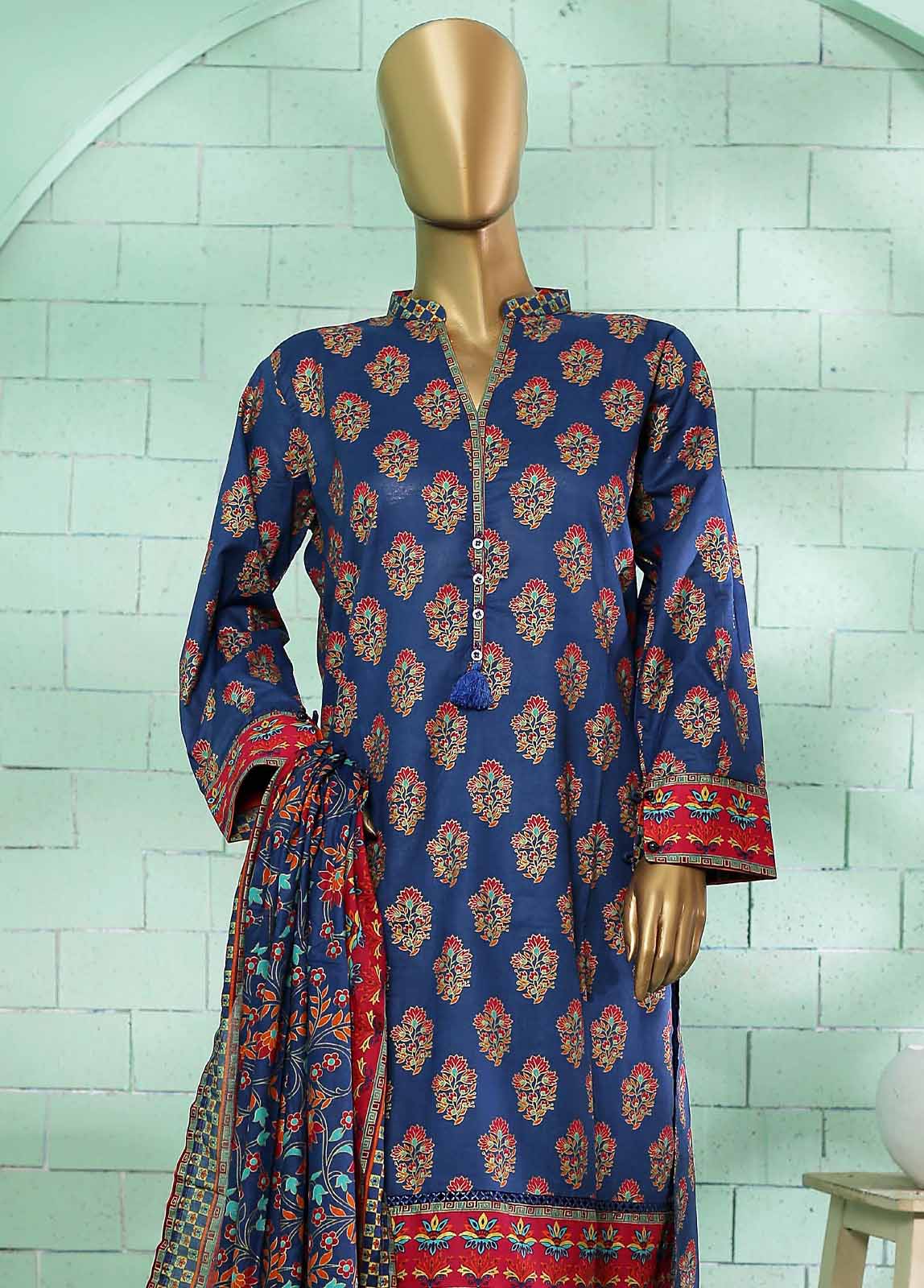 SMLF-0112-3 Piece Printed Stitched Suit
