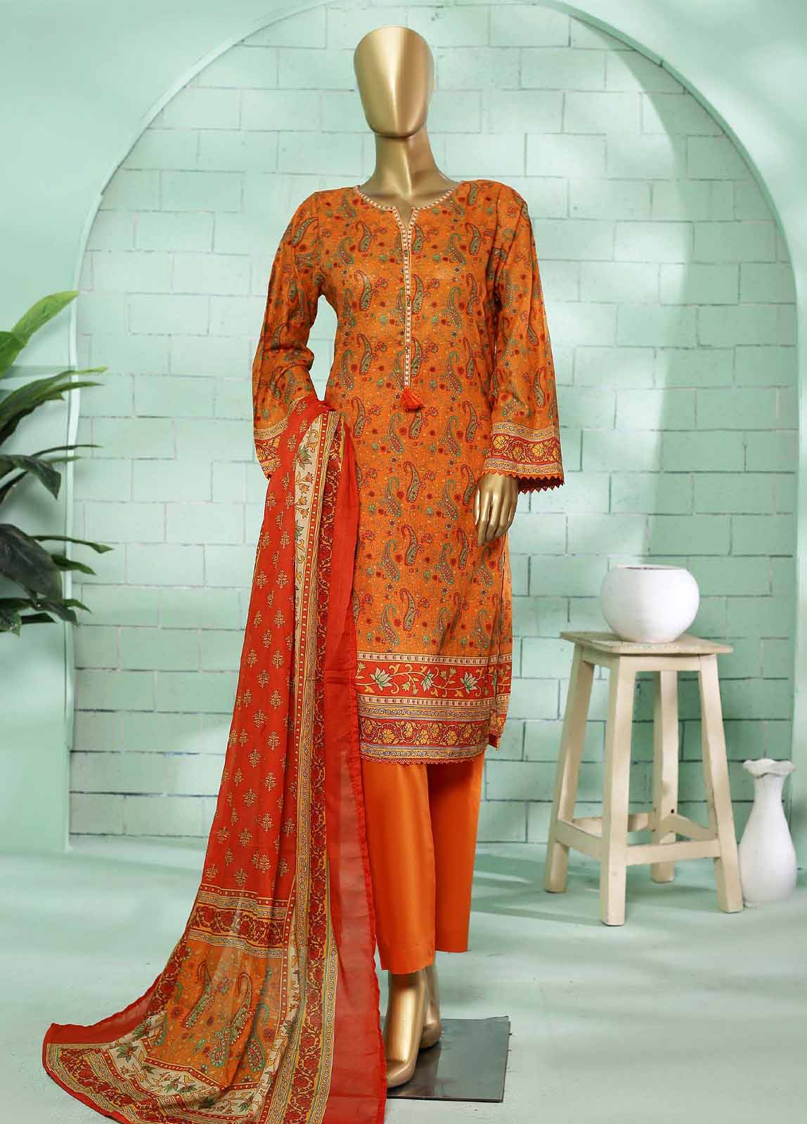 SMLF-0113-3 Piece Printed Stitched Suit
